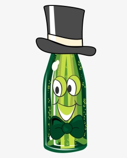 Free Champagne Bottle Cartoon Male Graphic - Cartoon Character Painting In Bottle, HD Png Download, Transparent PNG
