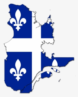 Flag-map Of Quebec - Quebec Flag Map, HD Png Download, Transparent PNG