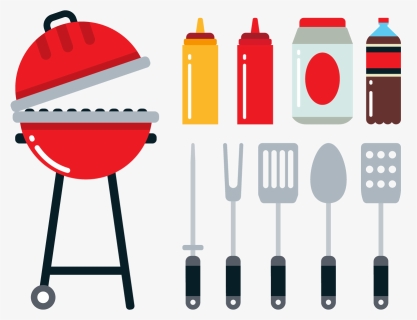 Barbecue Picnic Flat Design Icon - Bbq Grill Icons Color, HD Png Download, Transparent PNG