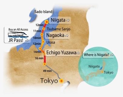 Niigata To Tokyo Map, HD Png Download, Transparent PNG