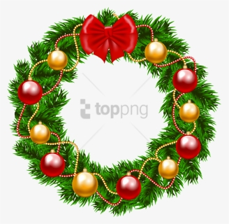 Free Png Christmas Wreath Png Image With Transparent - Transparent Background Christmas Wreath Clipart, Png Download, Transparent PNG