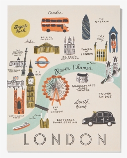 London Map - Rifle Paper Co London Map Card, HD Png Download, Transparent PNG
