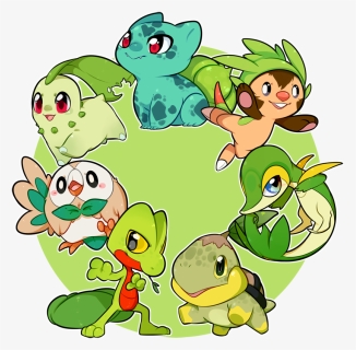 Pokemon Cute Grass Starters, HD Png Download, Transparent PNG