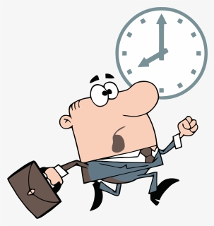 Clipart Image Business Man Racing The Clock To Get - Late Clip Art, HD Png Download, Transparent PNG