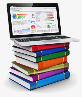 Laptop On Books , Png Download, Transparent Png, Transparent PNG