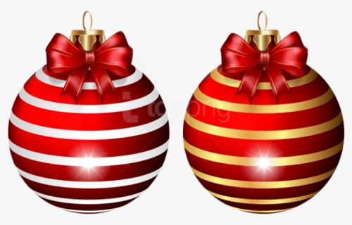 Free Png Christmas Ball Set With Bow Png Images Transparent, Png Download, Transparent PNG