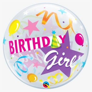 Birthday Girl Party Hat Bubble Balloon, HD Png Download, Transparent PNG