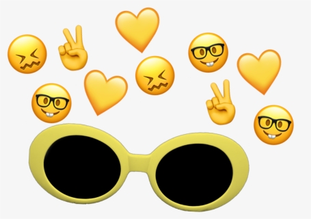 #cloutgoggles #yellow #clout #goggles #sunglasses #emoji, HD Png Download, Transparent PNG