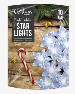 White Led Christmas Star String Lights, HD Png Download, Transparent PNG