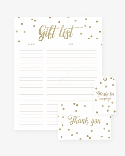 Gold Confetti Gift List, Cards And Labels Printable, HD Png Download, Transparent PNG