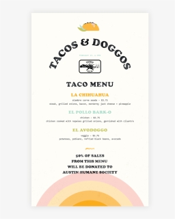 Tacos&doggos Menu Mock, HD Png Download, Transparent PNG