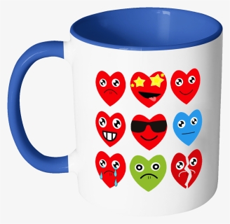 Heart Emojis Gift For Valentine S Day Mugs Accent Mug, HD Png Download, Transparent PNG