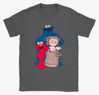 Elmo And Cookie Monster Hide Kaws In Trash Can Shirts, HD Png Download, Transparent PNG