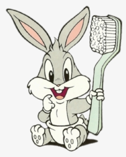 Baby Bugs Bunny Holding Giant Toothbrush, HD Png Download, Transparent PNG