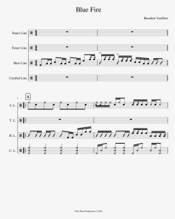 Blue Fire Sheet Music For Percussion Download Free, HD Png Download, Transparent PNG