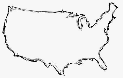 Map Of Usa Drawing 5, HD Png Download, Transparent PNG