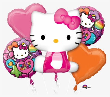 Hello Kitty With Balloons Png, Transparent Png, Transparent PNG
