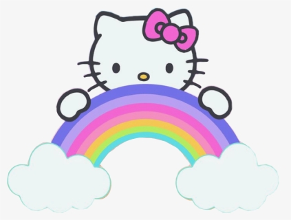 #hellokitty #sanrio #hellokittyunicorn #rainbow #kitty, HD Png Download, Transparent PNG