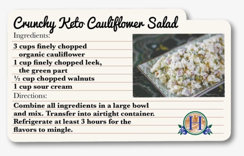 Crunchy Keto Cauliflower Salad, HD Png Download, Transparent PNG