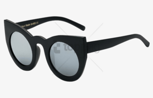 Free Png Black Mirrored Cat Eye Sunglasses Png Image, Transparent Png, Transparent PNG
