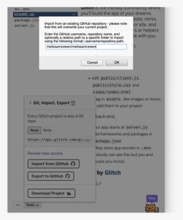 Github Import Export On Glitch, HD Png Download, Transparent PNG