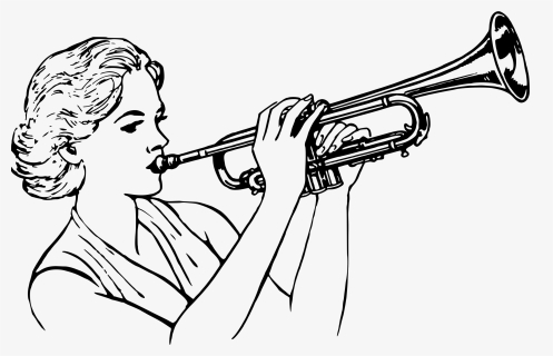 Woman Playing Trumpet Clip Arts, HD Png Download, Transparent PNG