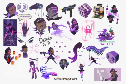 Overwatch Sombra Dva And Mercy , Png Download, Transparent Png, Transparent PNG