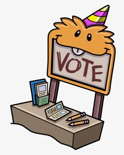Vote Booth With An Orange Puffle, HD Png Download, Transparent PNG