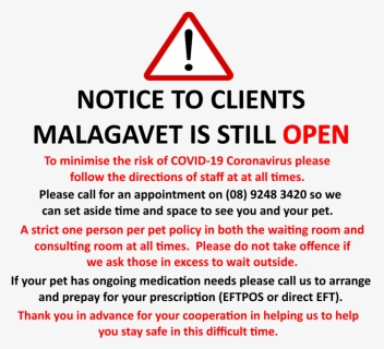 Malagavet Covid Warning, HD Png Download, Transparent PNG