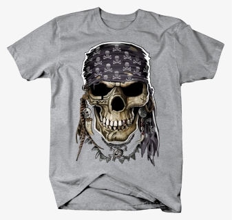 Pirate Skull Head With Bandana Skull And Bones, HD Png Download, Transparent PNG