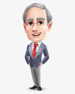 Mature Businessman Cartoon Vector Character, HD Png Download, Transparent PNG