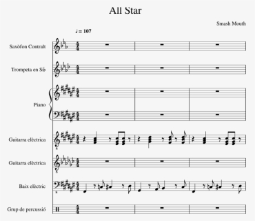 Smash Mouth Sheet Music For Piano, Alto Saxophone,, HD Png Download, Transparent PNG