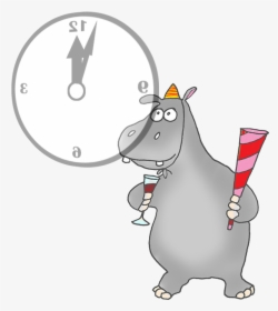 Happy,new Year New Years Clipart Funny Transparent - Hippo New Year 2019, HD Png Download, Transparent PNG