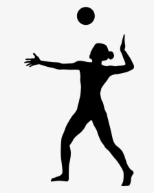 Volleyball Silhouette Sport - Silueta De Mujer Jugando Voleibol, HD Png Download, Transparent PNG