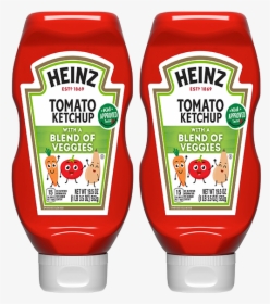 Bottles Of Heinz Ketchup With Added Veggies - Heinz Tomato Ketchup With A Blend Of Veggies, HD Png Download, Transparent PNG