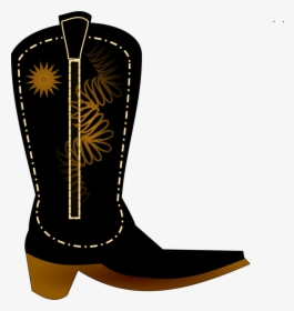 Vector Clip Art Of Black Cowboy Boot - Black Cowboy Boots Clipart, HD Png Download, Transparent PNG