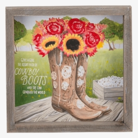 Cowboy Boots Framed Canvas - Give A Girl The Right Pair Of Cowboy Boots, HD Png Download, Transparent PNG
