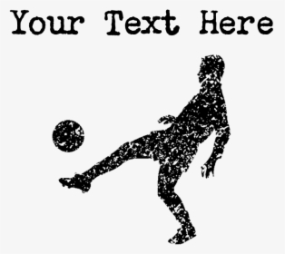 Distressed Soccer Player Silhouette Dog T - Illustration, HD Png Download, Transparent PNG