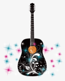 Guitar Vector Color Stars Png Download - Decoration, Transparent Png, Transparent PNG
