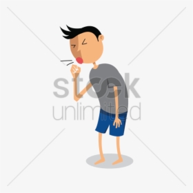 Cough Clipart Sick Human - Cartoon Of Coughing Person, HD Png Download, Transparent PNG