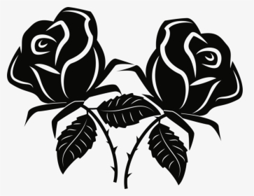 Black Rose Sticker Download Corel Cc0 - Rose Flower Vector Black And White, HD Png Download, Transparent PNG