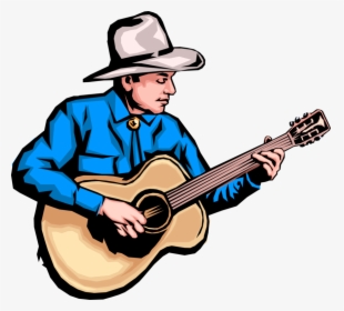 Vector Illustration Of Western Cowboy Country Musician - Country Music Clipart, HD Png Download, Transparent PNG