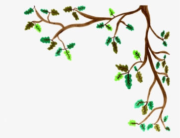Oak Branch Watercolor - Clip Art Tree Branches, HD Png Download, Transparent PNG