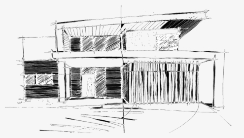 Modern House Sketch - Sketch, HD Png Download, Transparent PNG