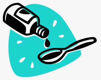 Vector Illustration Of Spoon And Medication Cough Syrup - Cough Syrup, HD Png Download, Transparent PNG