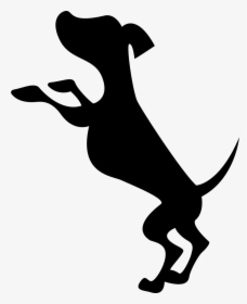 Small Dog Silhouette Standing On His Back Paws - Dog Standing Up Png, Transparent Png, Transparent PNG