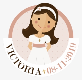 Girl In Communion Dress Cartoon, HD Png Download, Transparent PNG