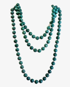 Beads Stylish Inspiration Ideas Vintage Teal Painted - Jade Beaded Gold Necklace, HD Png Download, Transparent PNG