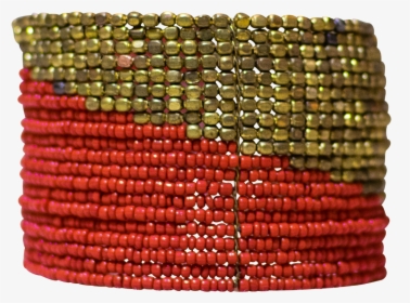 Red And Gold Beaded Bracelet - Bead, HD Png Download, Transparent PNG