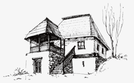 House Drawing Sketch - Buildings Sketch, HD Png Download, Transparent PNG